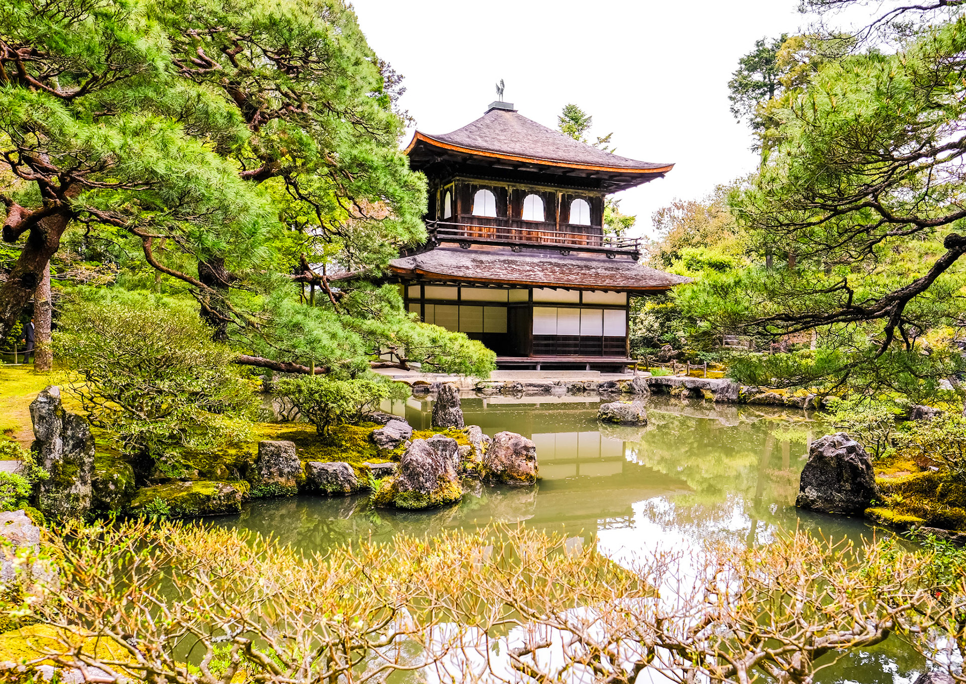Silver Pavilion and lake