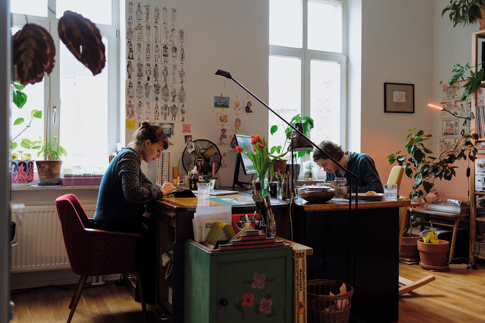 My shared workspace with Johann Spengler, photo by Helge Eisenberg