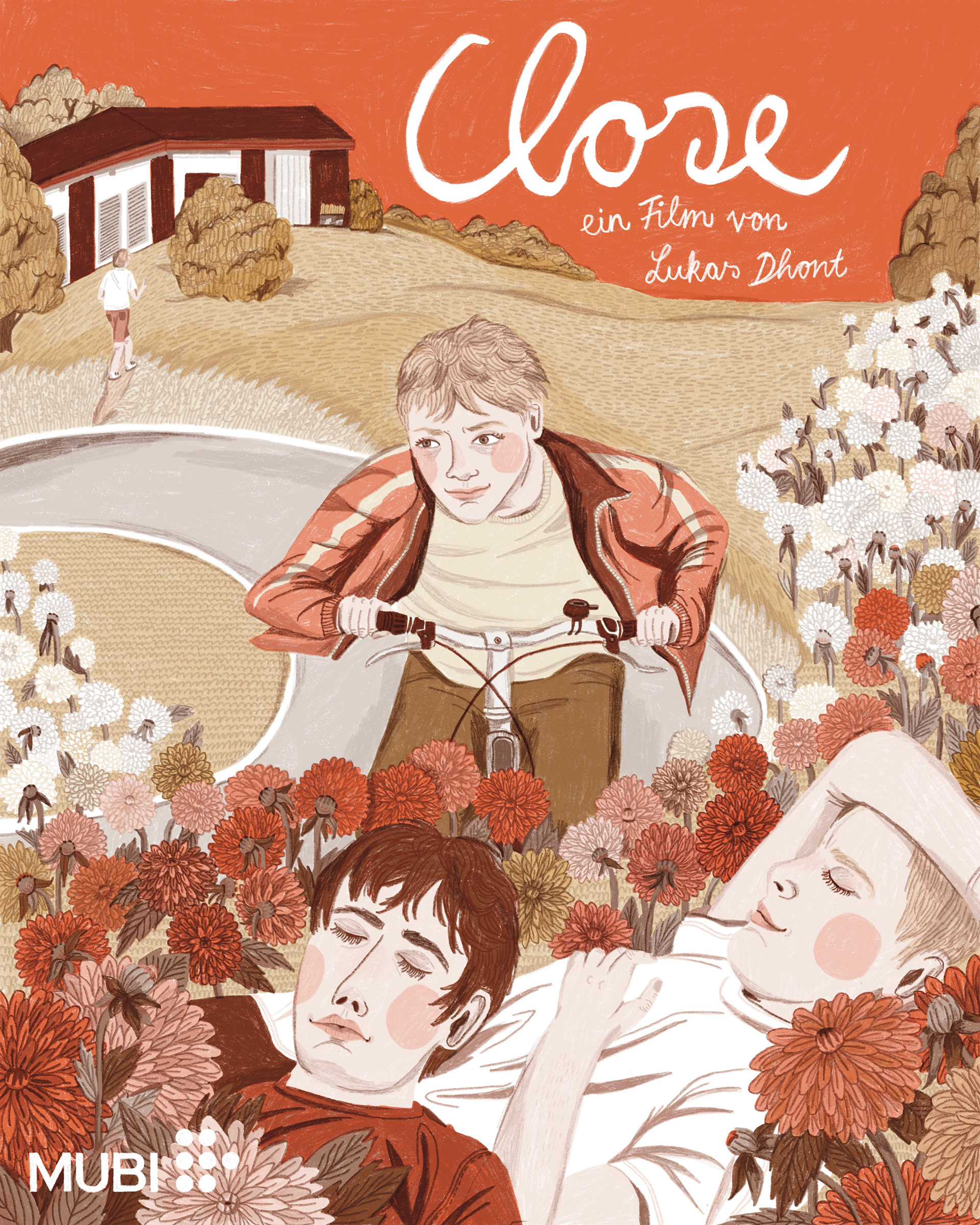 Movie poster illustration for MUBI, Close by Lukas Dhont, 2023