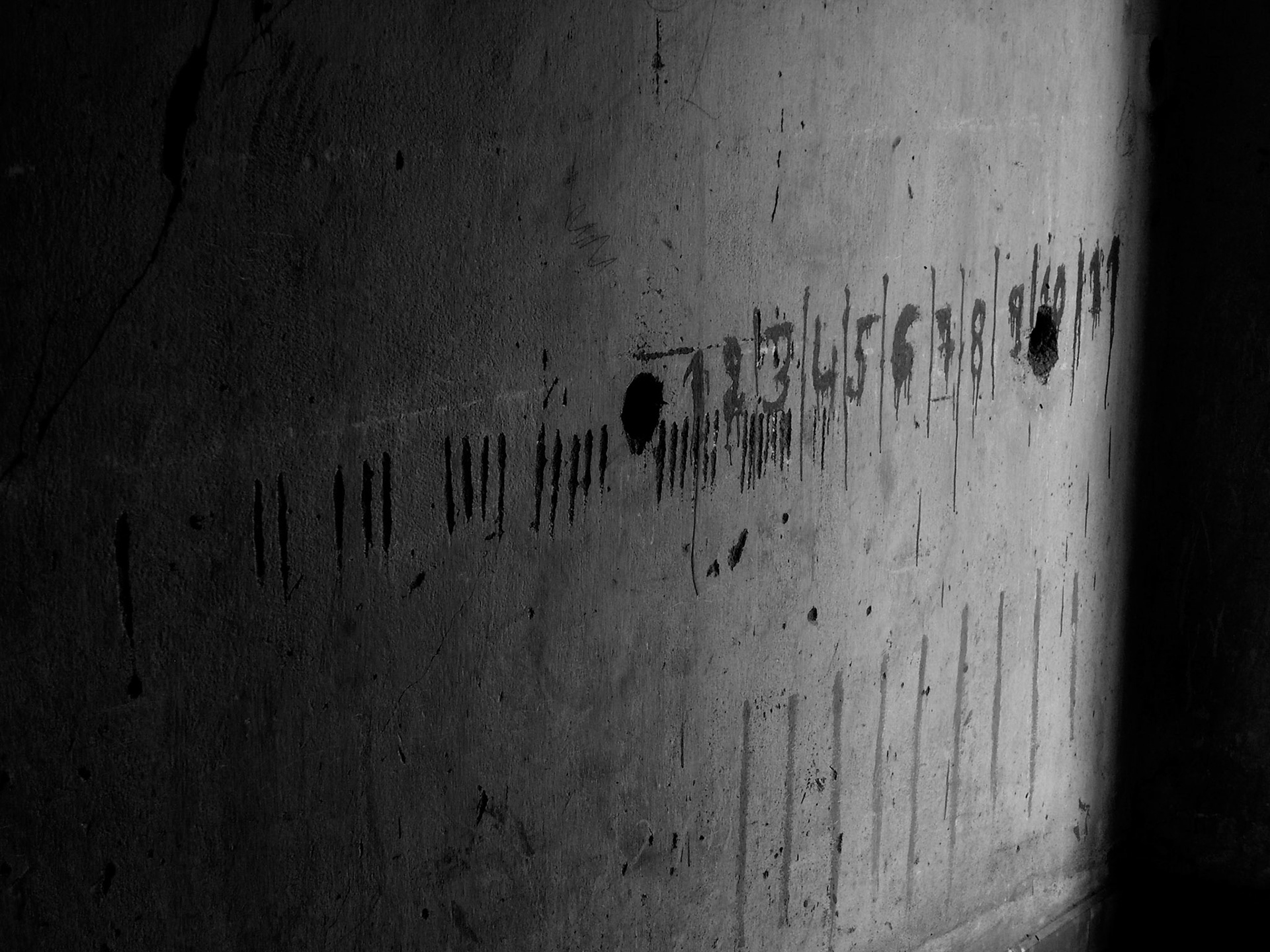 Numbers on a cell wall in Toul Sleng Prison - Phnom Penh -  Cambodia