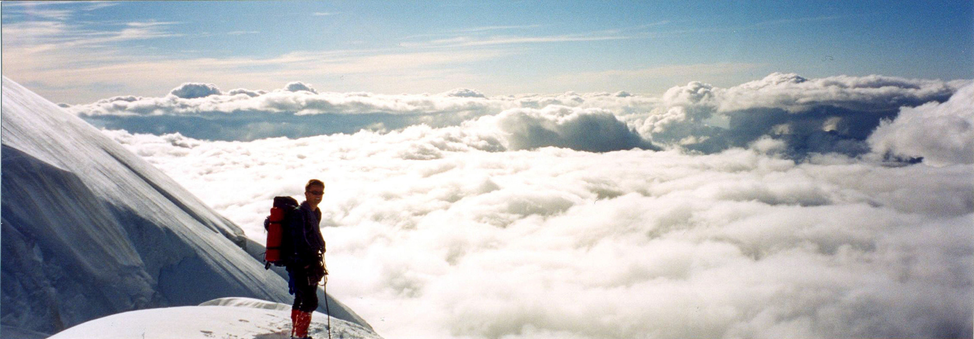 Looking for a bivvy,  North face of Mt Blanc du Tacul - France