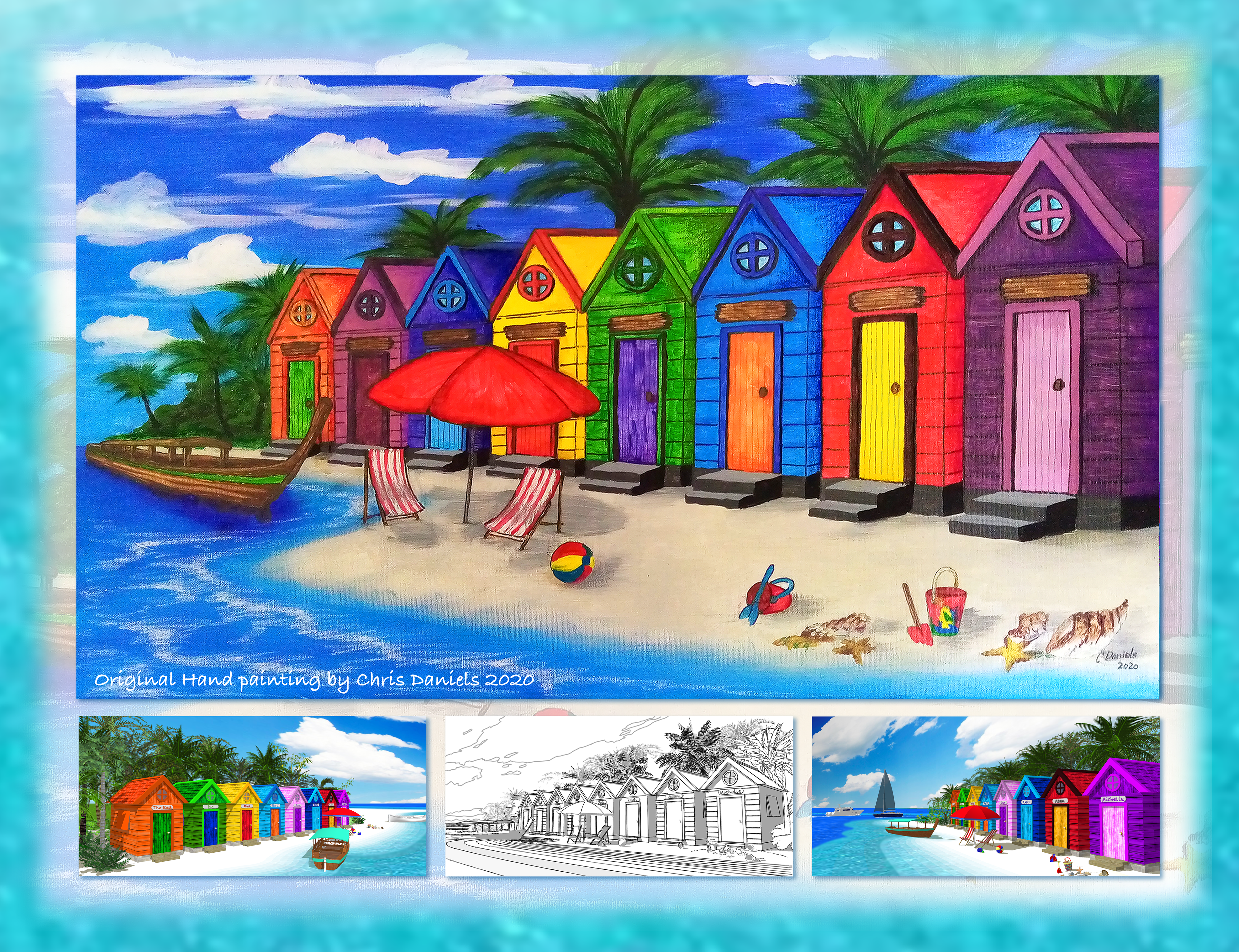 Enlarged original hand painting version on canvas