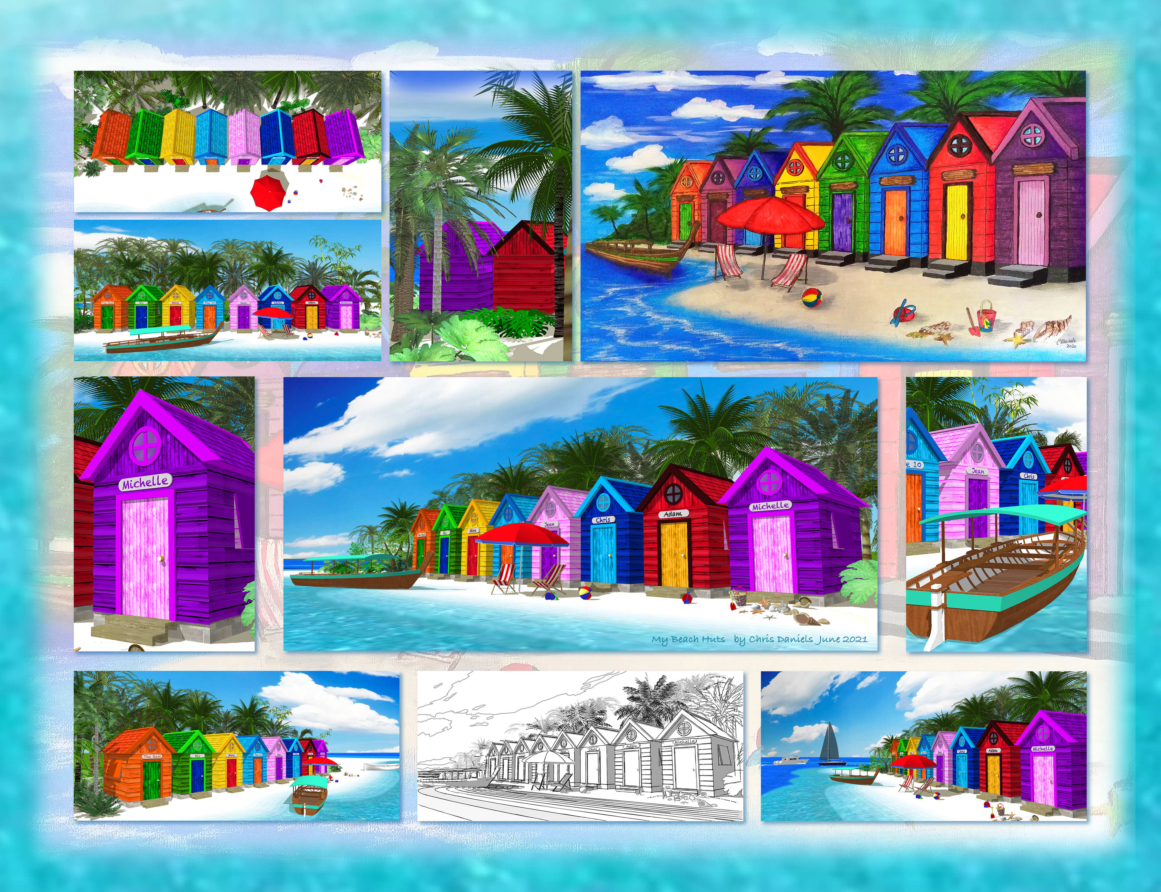 Created as hand sketches, hand painting and 3D model art