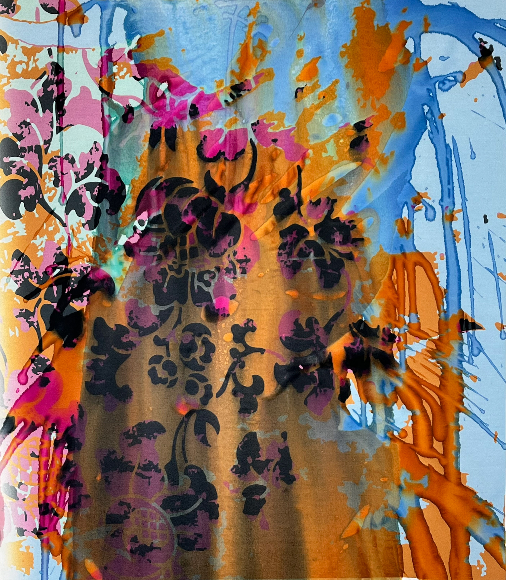 water distressed digital print