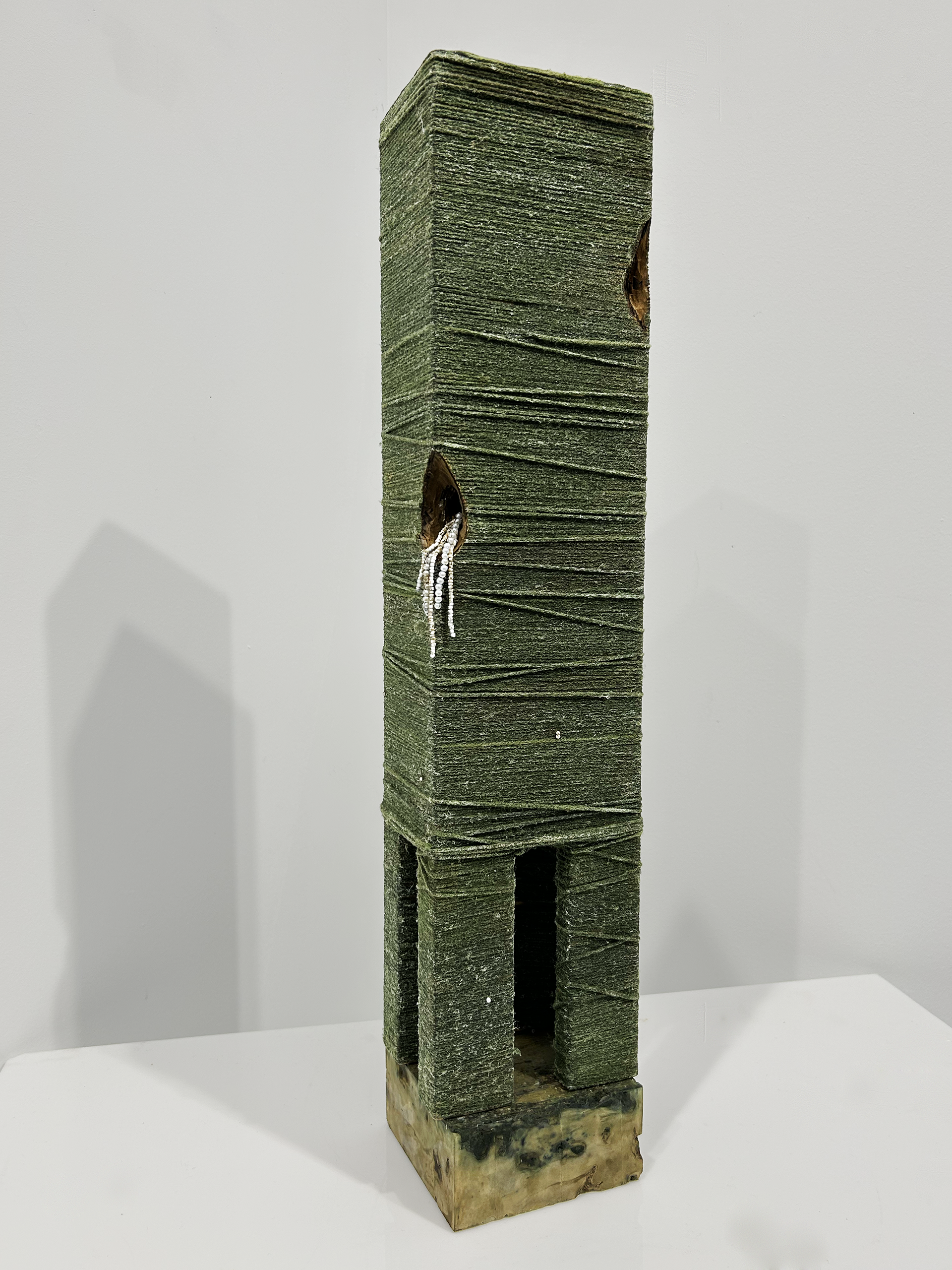 MDF, Yarn, Beads 18 x 6 x 5 in 