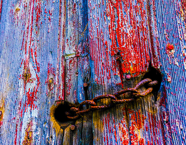 Painted surface and chain detail photographed by Craig Diamond