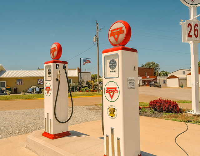 Roadside pumps and desert color photographed by Craig Diamond