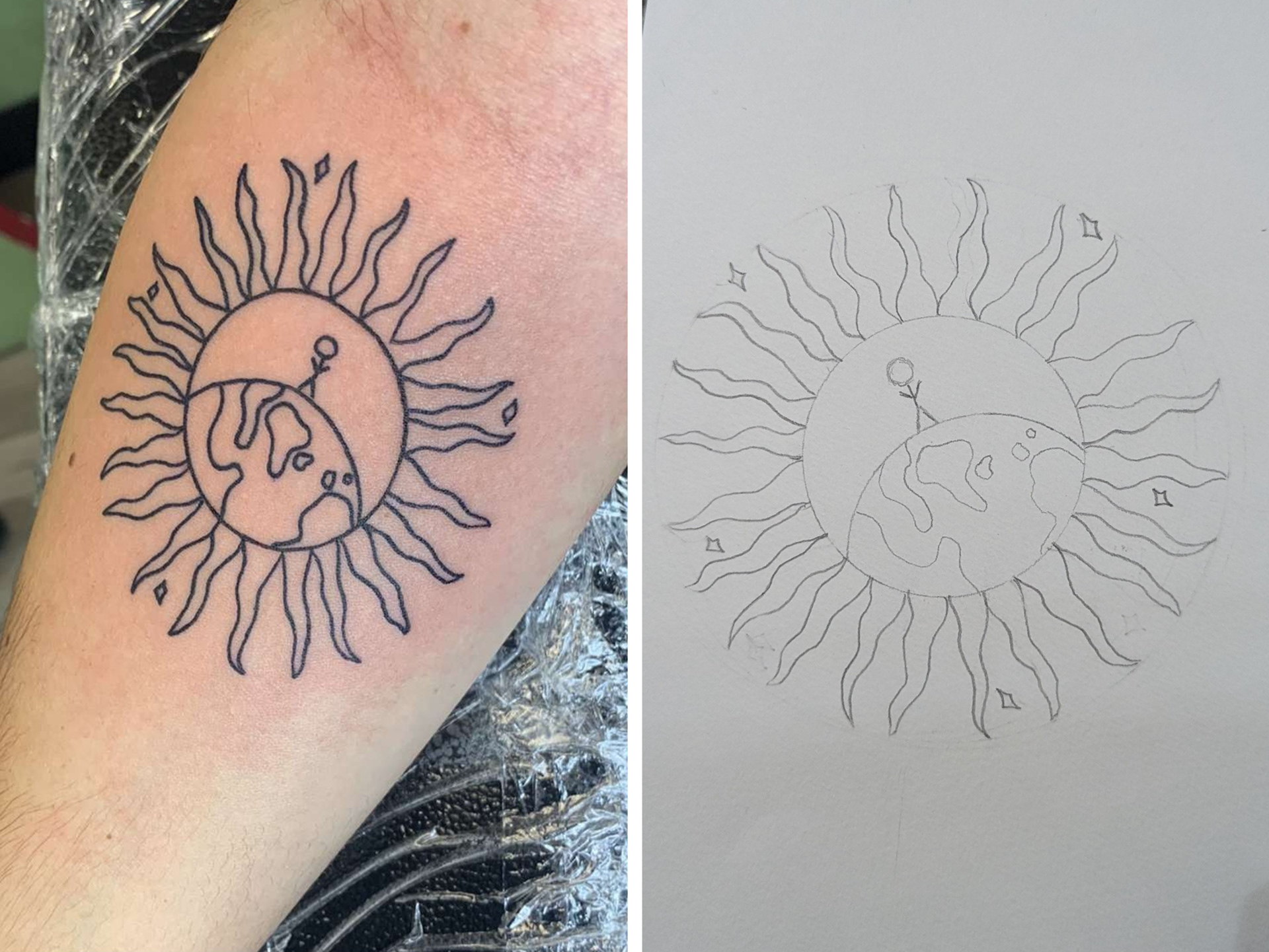 Earth Tattoo Sketch (Graphite), February 2023