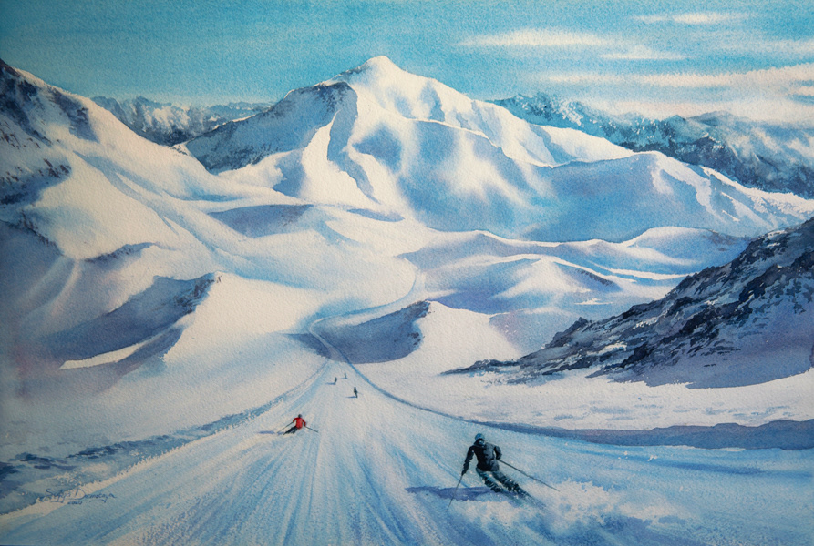 Speed and Freedom, watercolor, 38 x 56 cm, 2020