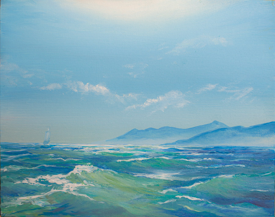 Blue Sea, acrylic, 20 x 30 cm, 2025