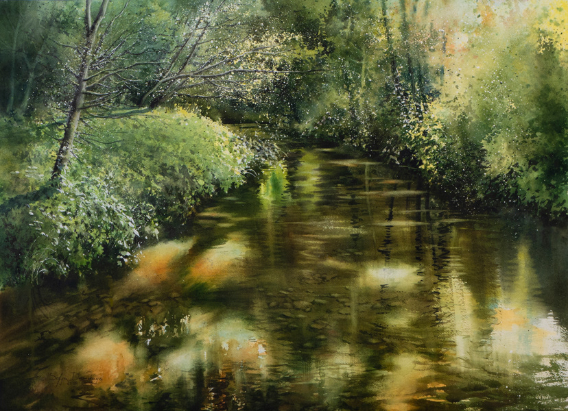 Silence, watercolor, 50 x 70 cm, 2019