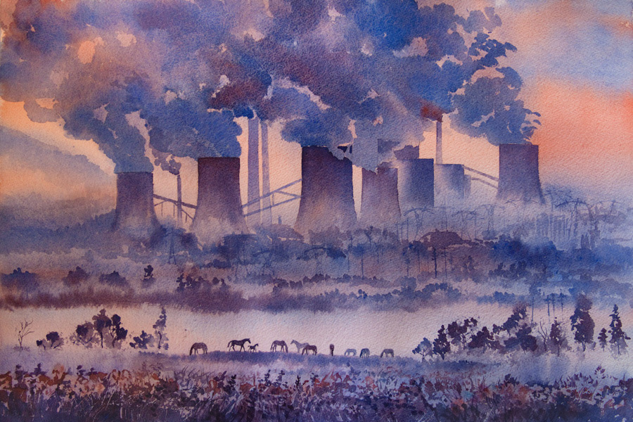 Idylia, watercolor, 38 x 56 cm, 2015