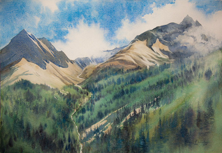 View from my window, watercolor, 38 x 56 cm, 2022