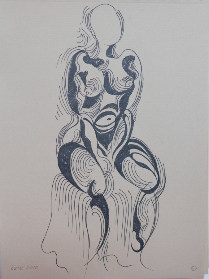 Model 4, gel pen, 30 x 20 cm, 2018