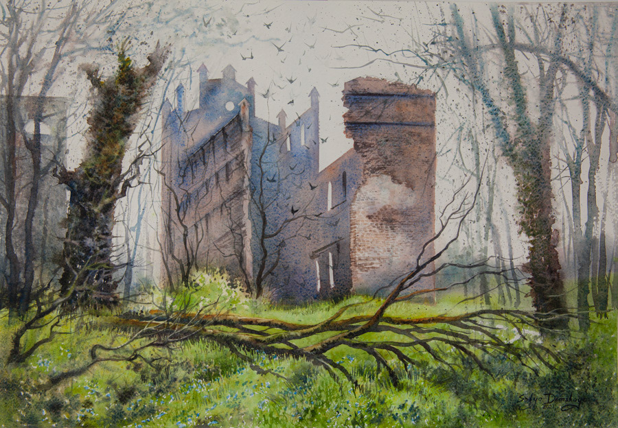 Doomed, watercolor, 38 x 56 cm, 2021