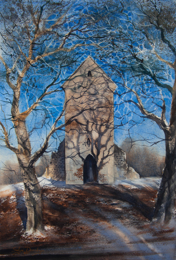 In the weaving of time, watercolor, 56 x 38 cm, 2021 