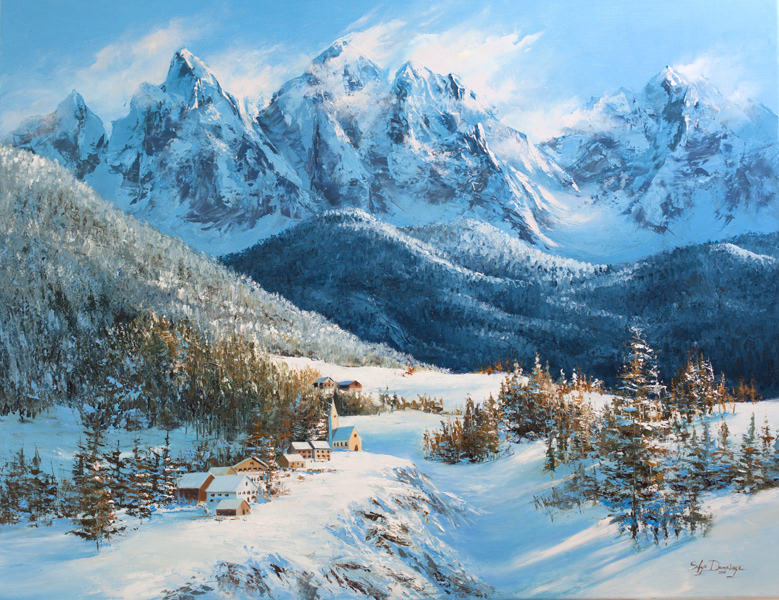 Snow fairy tale, oil on canvas, 70 x 100 cm, 2018