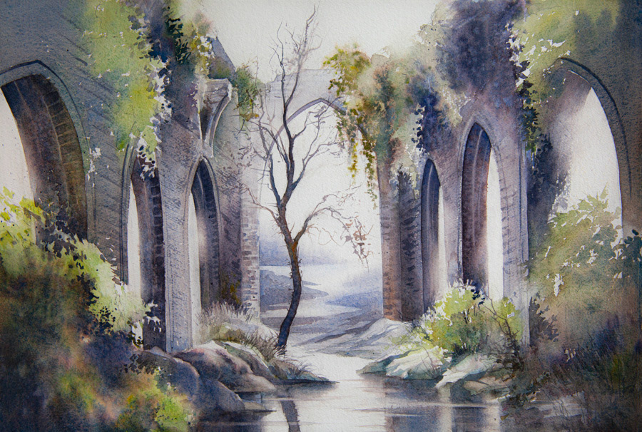 Isolation, watercolor, 38 x 56 cm, 2020