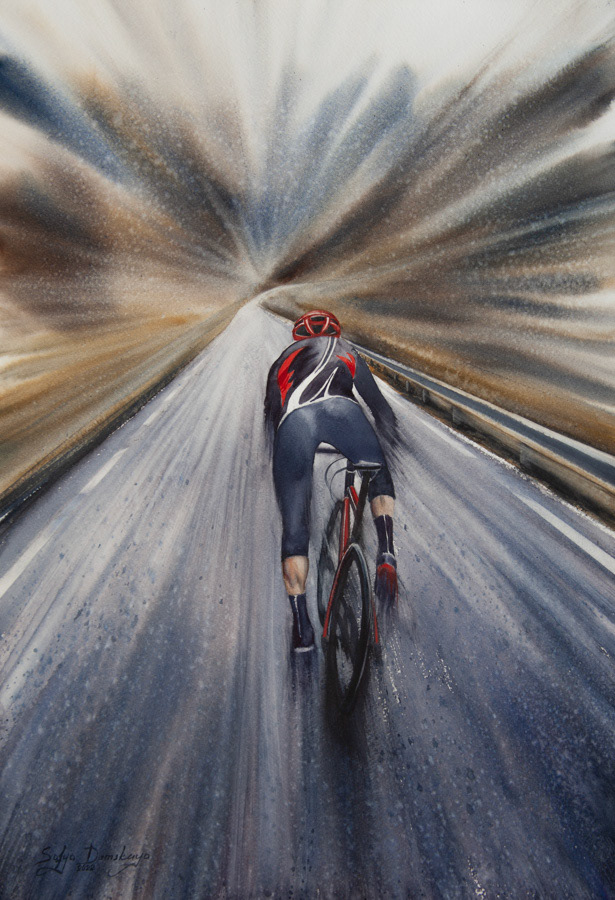 Full steam ahead! watercolor, 56 x 38 cm, 2022