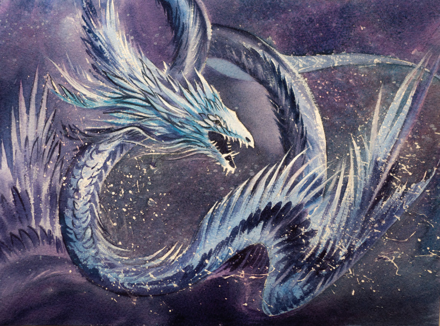 The Water Dragon, watercolor, 28 x 38 cm, 2022