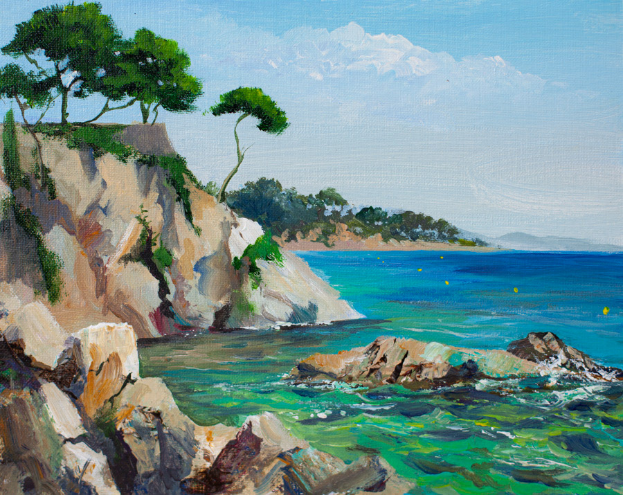 Cliffs of the Costa Brava, acrylic, 20 x 30 cm, 2025