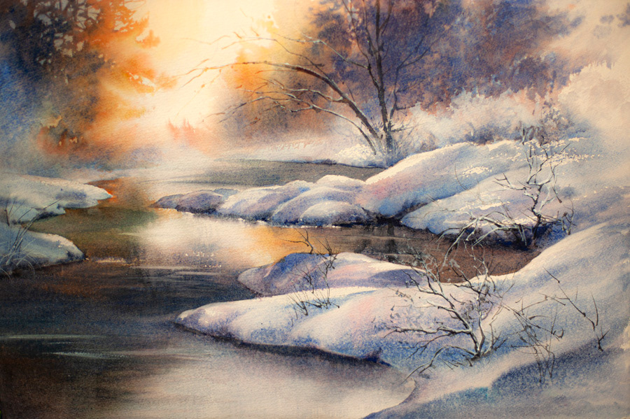 Winter's Tale, watercolor, 38 x 56 cm, 2025