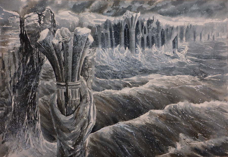 Unequal Battle, watercolor, 38 x 56 cm, 2016