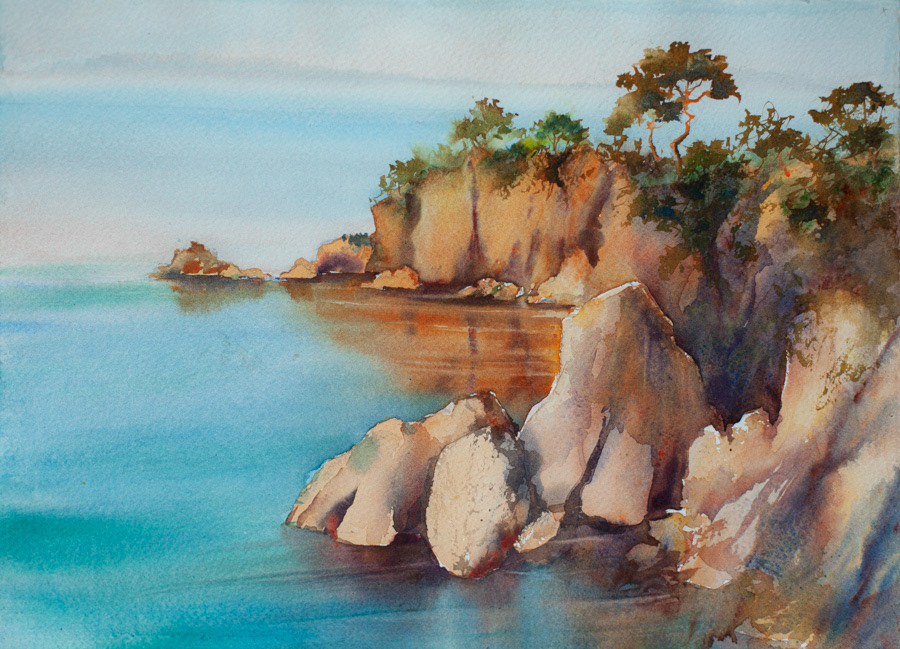 Cap Roig, Costa Brava, watercolor, 28 x 38 cm, 2025
