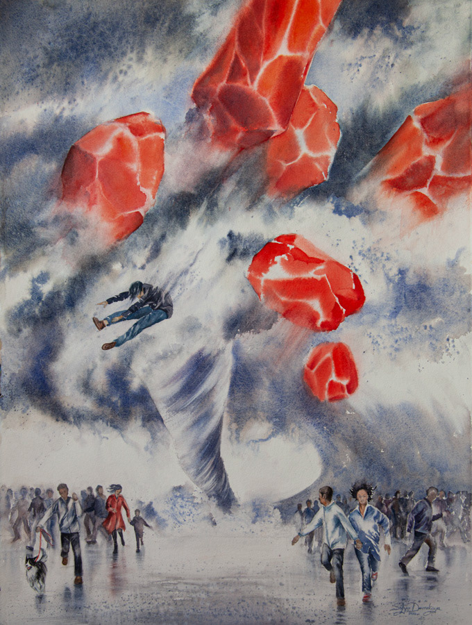 Gone with the Wind, watercolor, 76 x 56 cm, 2023