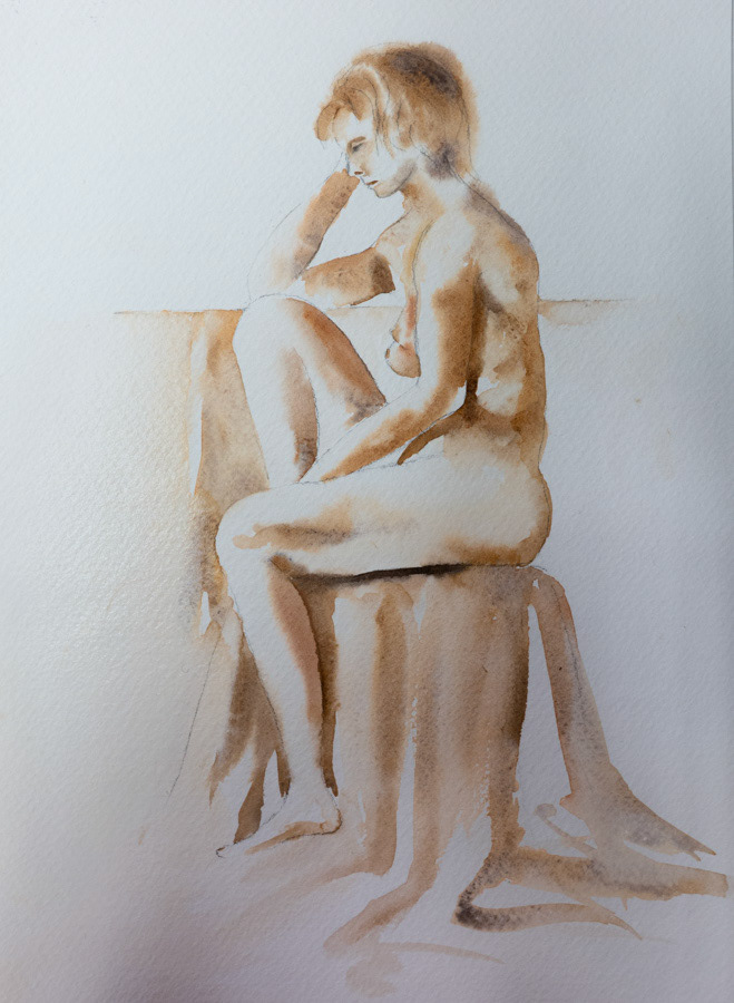 Model 8, watercolor, 30 x 21 cm, 2018