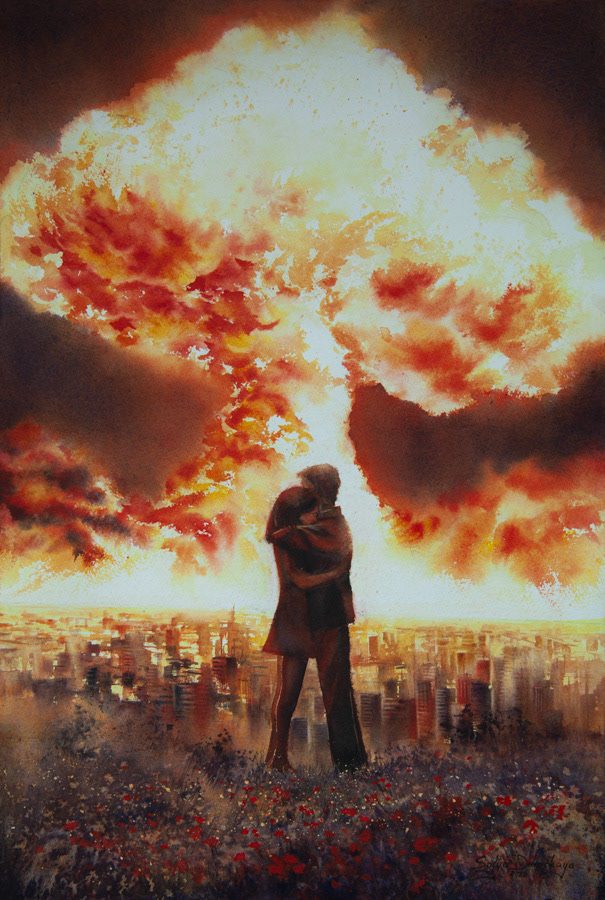 The End, watercolor, 38 x 56 cm, 2022