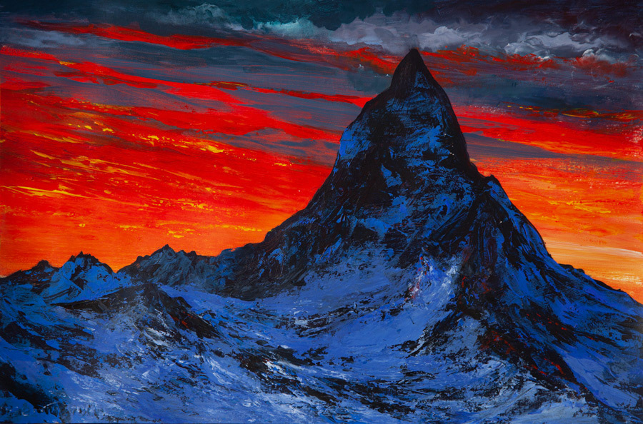 Matterhorn, acrylic, 35 x 50 cm, 2021