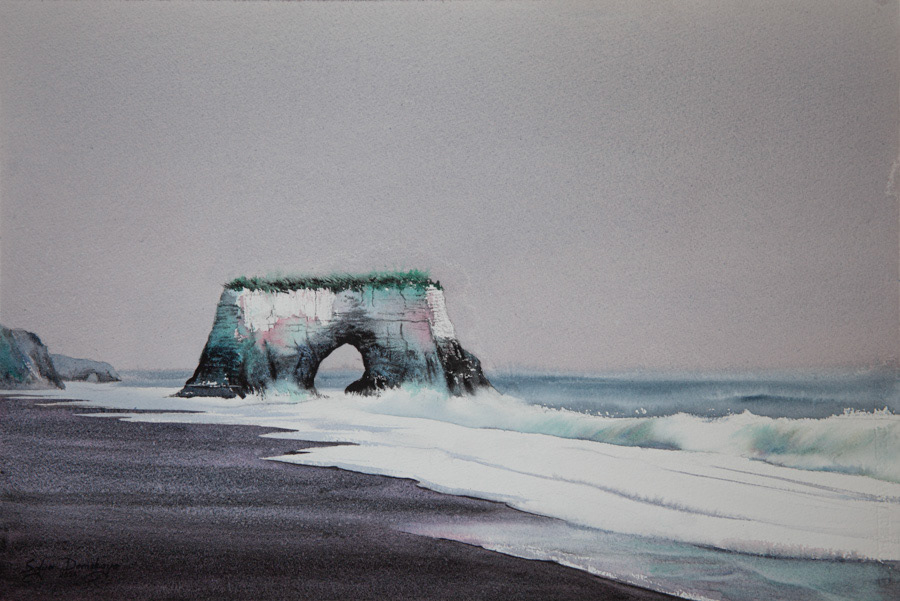 Exit, watercolor, 38 x 56 cm, 2024