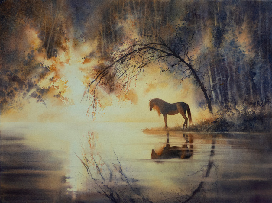 Mistery, watercolor, 56 x 76 cm, 2019