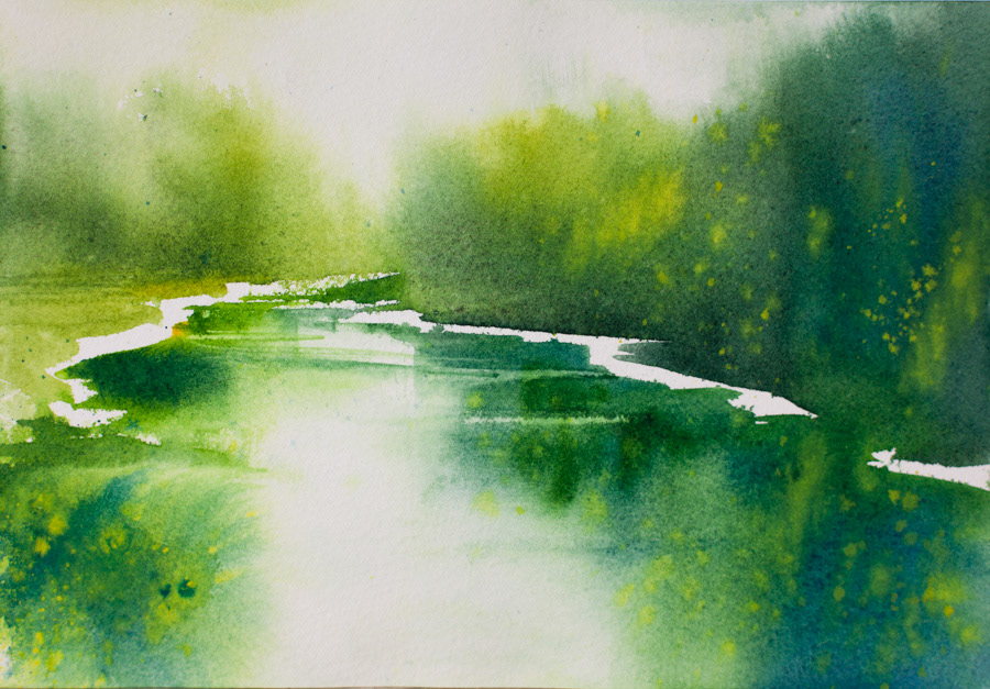 Green River, watercolor, 15 x 20 cm, 2025