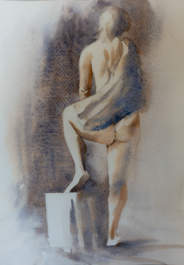 Model 9, watercolor, 20 x 21 cm, 2017