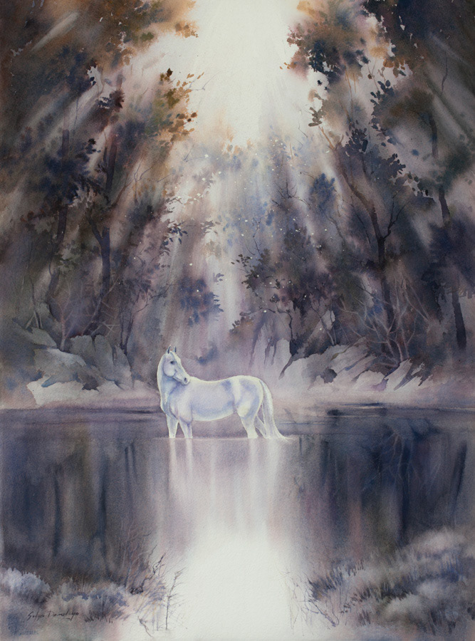 Lake Pearl, watercolor, 76 x 56 cm,  2018