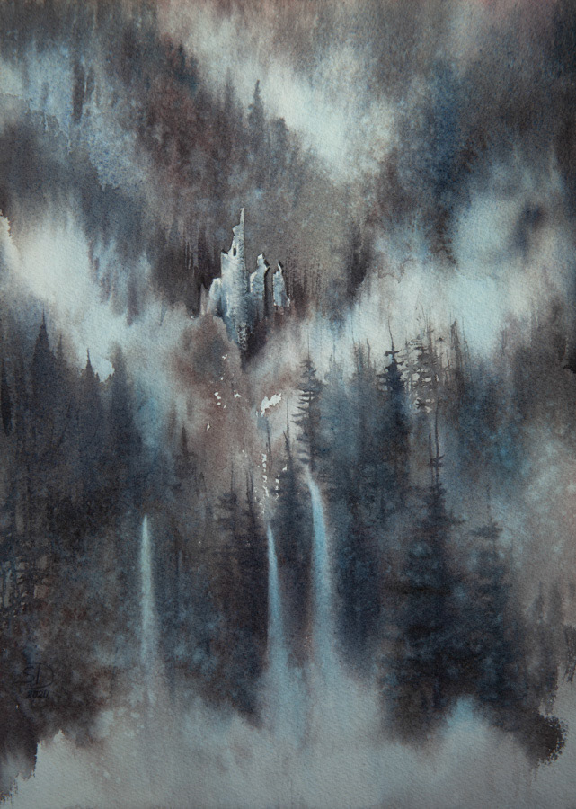 The Phantom of Time, watercolor, 38 x 28 cm, 2020