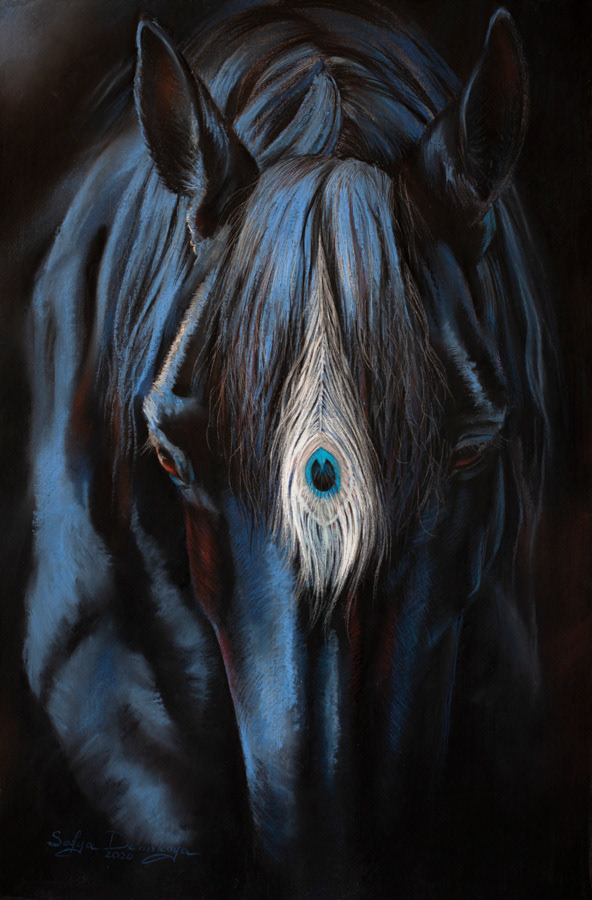 Learning Wisdom, pastel, 55 x 36 cm, 2020 