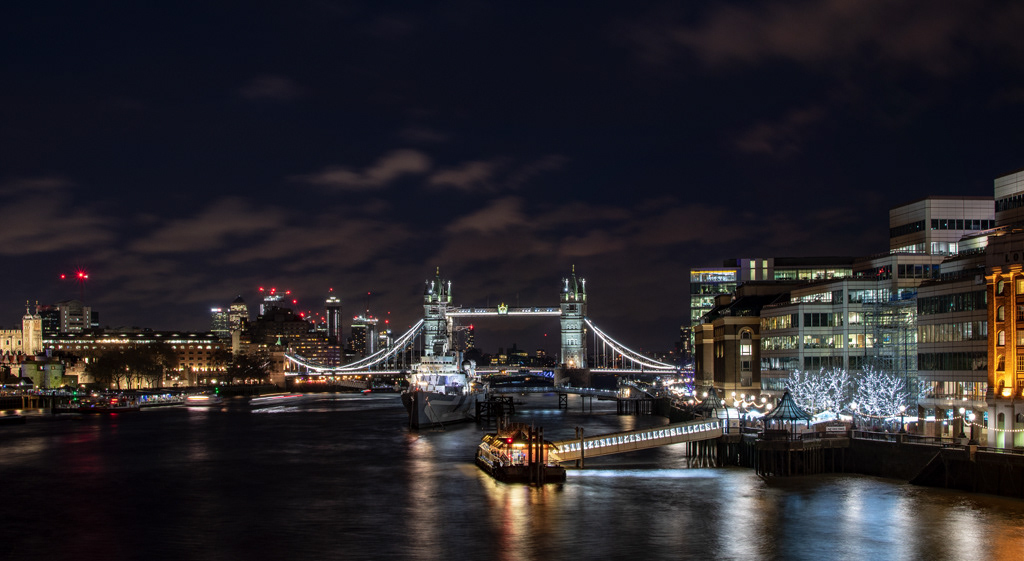 Tower Bridge from London Bridge at Night