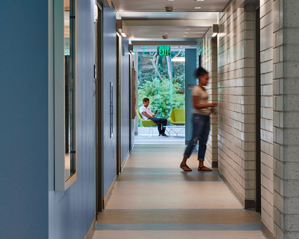 Hallway with Seating Nook at End