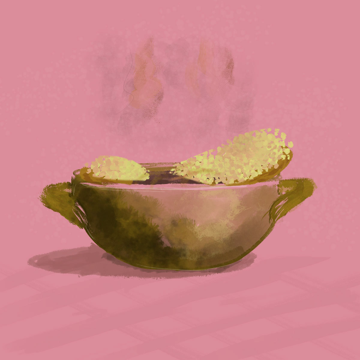 Onion soup Fresco illustration