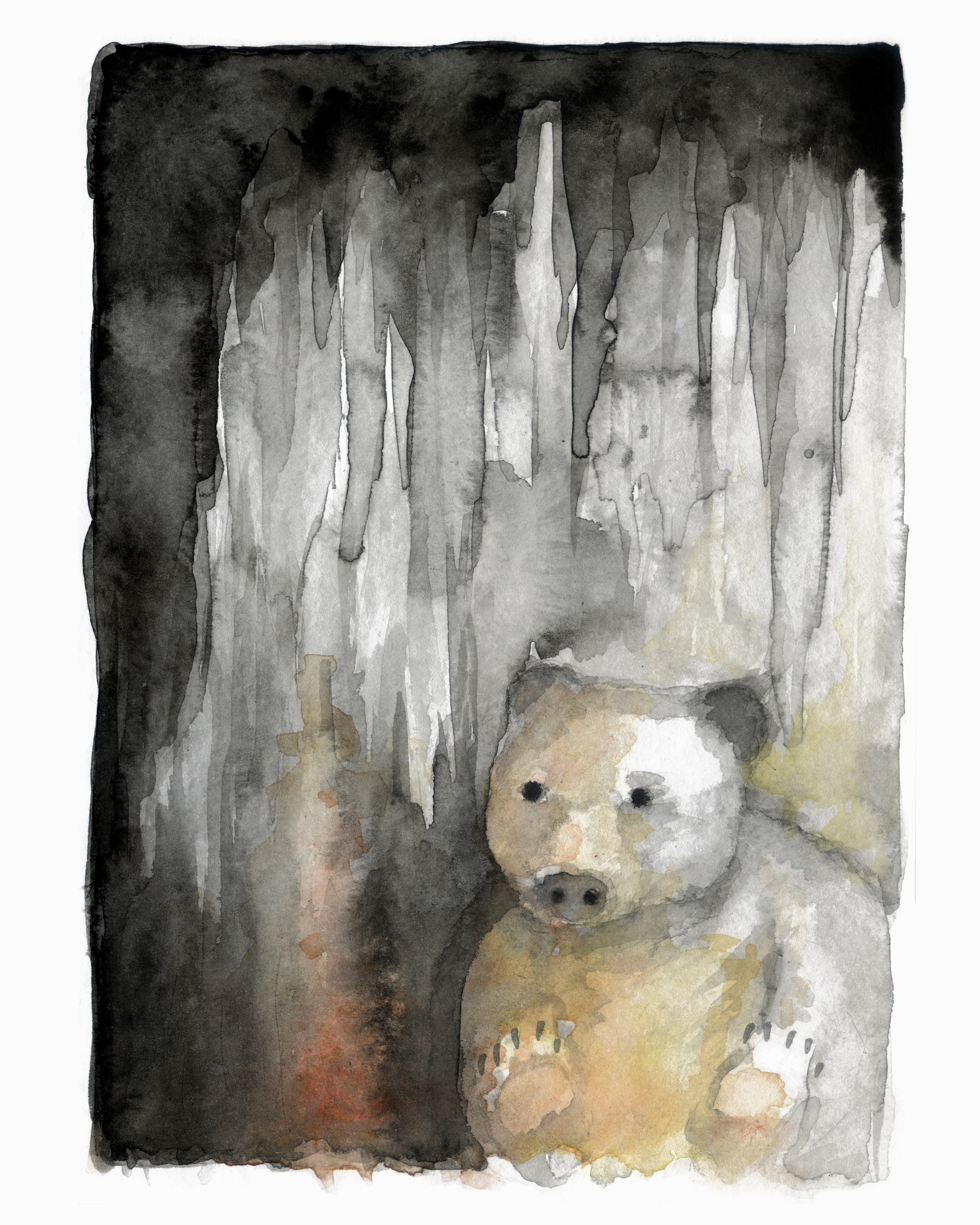 winter bear watercolor