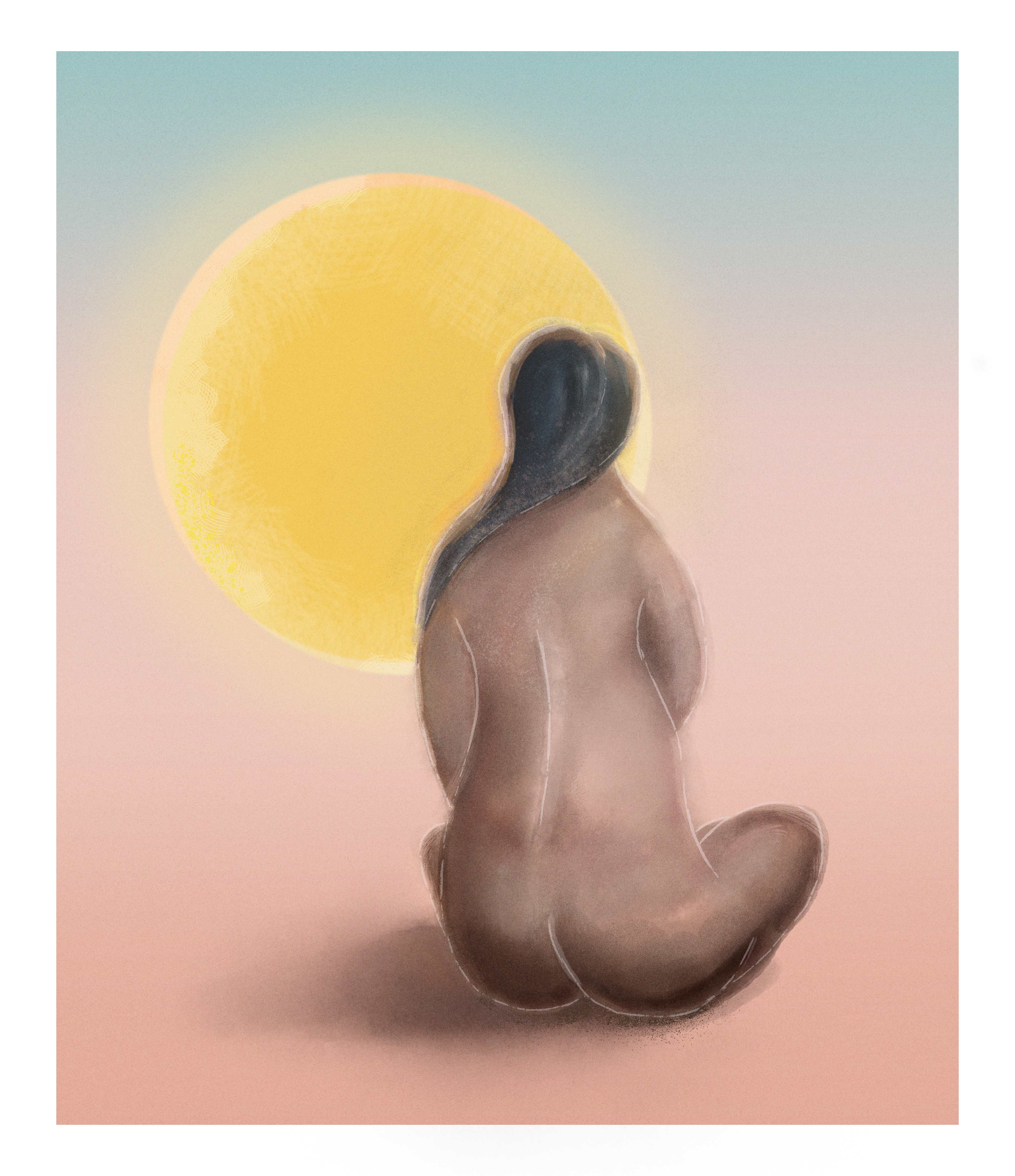 Digital illustration - basking in the sun