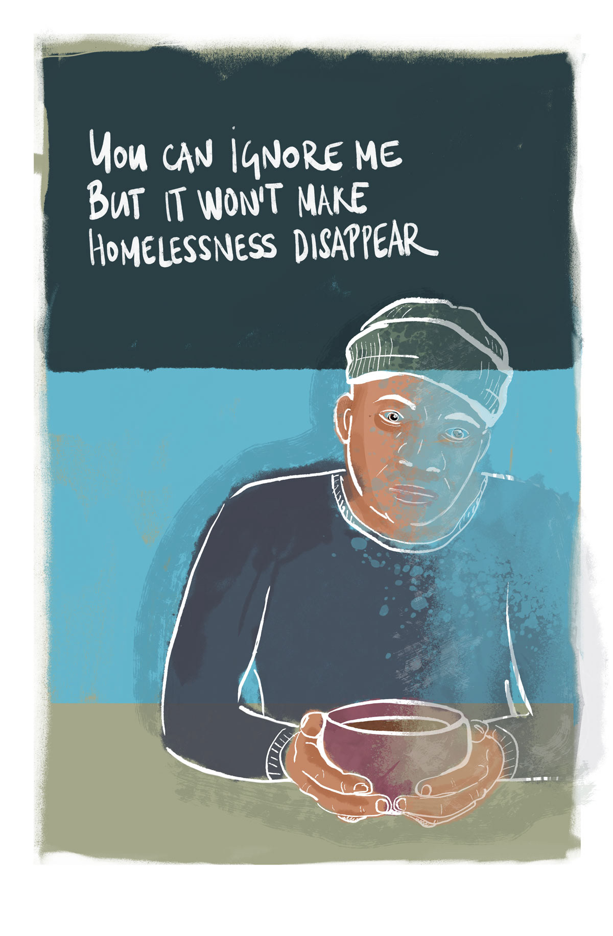 Homelessness Fresco with Keith Harring brushes