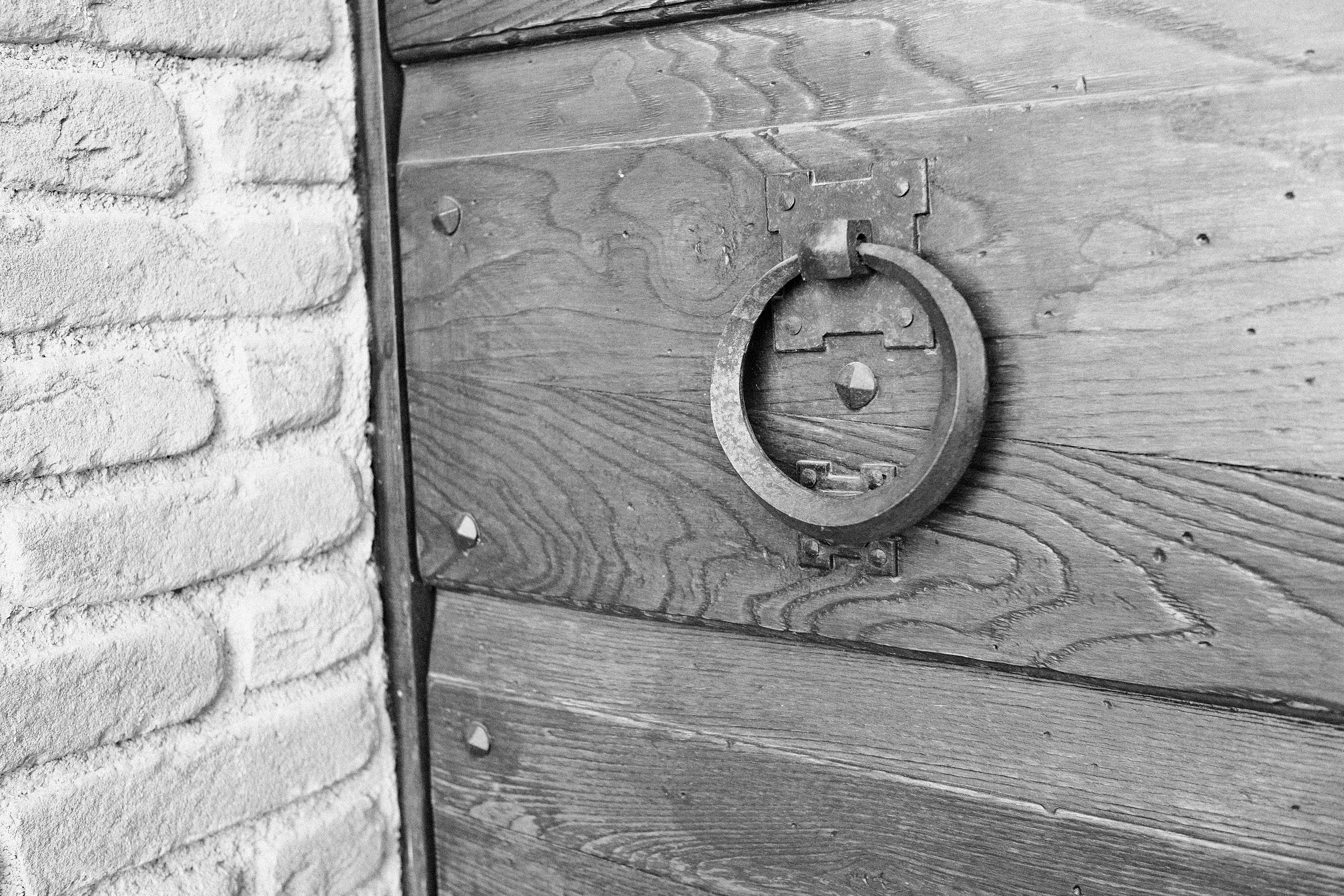 The lodge's entrance door knuckle.