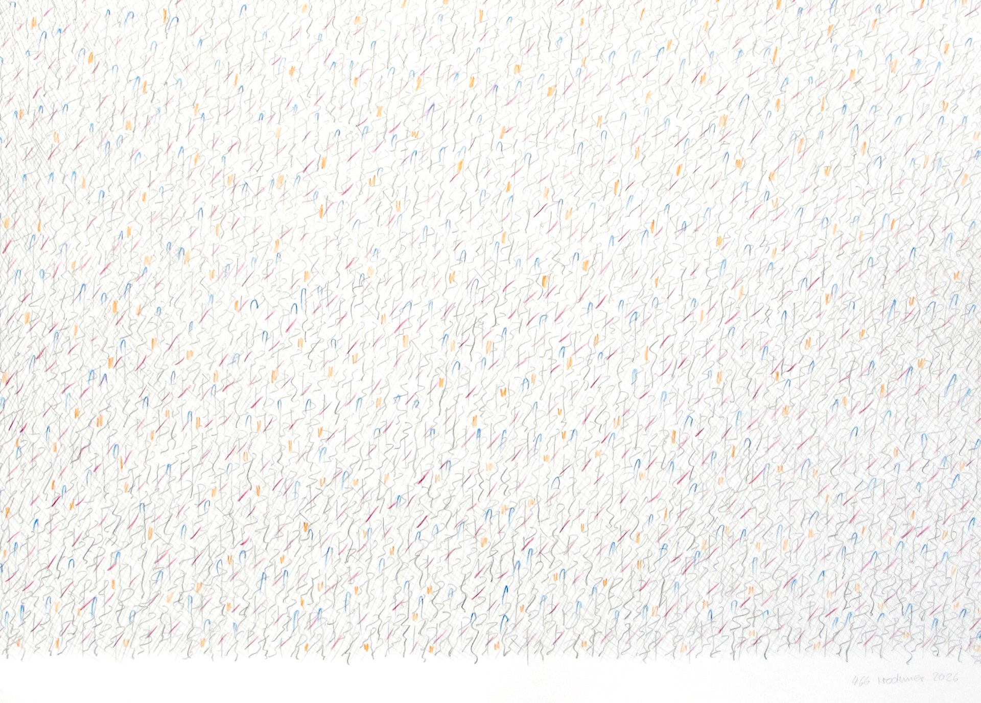 b.b. 466, cm 50/70, matita colorata su carta, 2026
