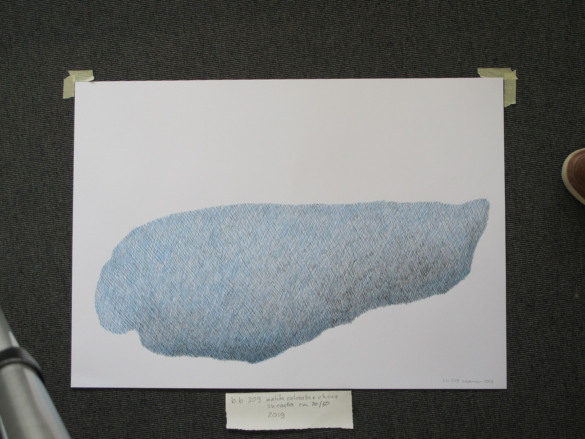 b.b. 309 cm 50 x 70, matita colorata e china su carta, 2019