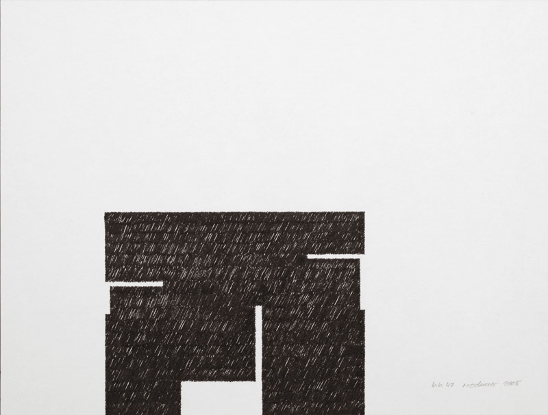 b.b. 47 cm 48 x 36, inchiostro su tela, 2005