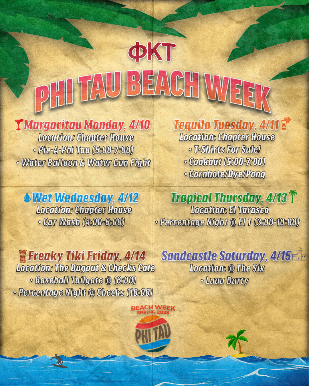 Fundraiser Schedule
